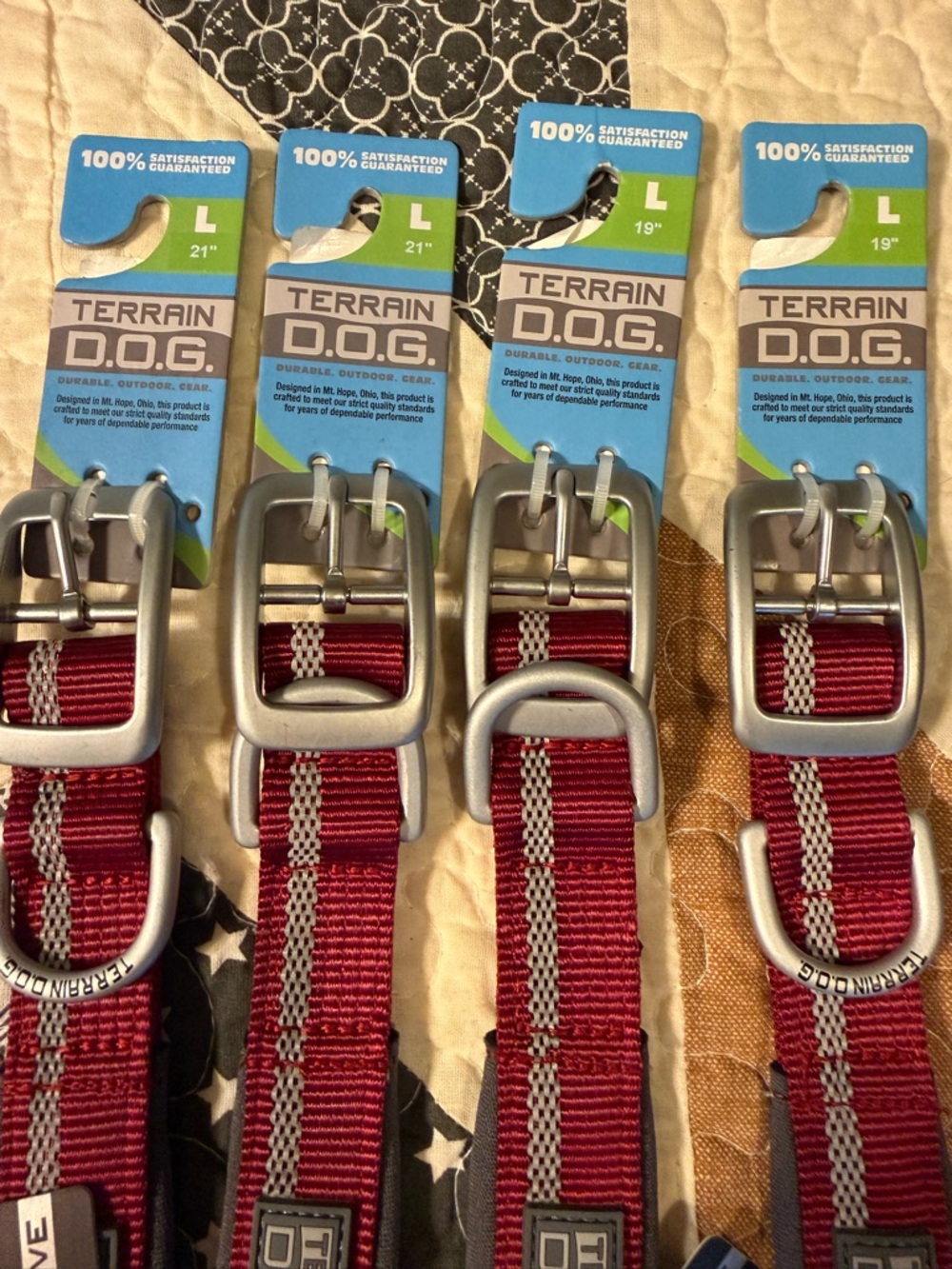 Large Reflective Dog Collar - Durable Nylon Neoprene lined